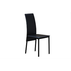 BRW Jídelní židle: K170 HALMAR - poťahový materiál: PVC - čierna, HALMAR - sklo/kov: čierna