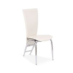 BRW Jídelní židle: K46 HALMAR - poťahový materiál: eco koža - hnedá, HALMAR - sklo/kov: chróm