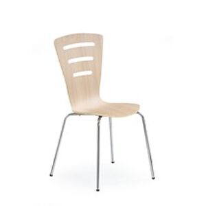 BRW Jídelní židle: K83 HALMAR - drevo: buk, HALMAR - sklo/kov: chróm