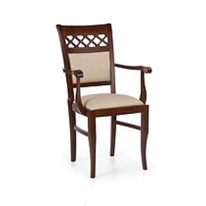 BRW Jídelní židle: SEBASTIAN 3P HALMAR - poťahový materiál: Nábytková látka - vila 1, HALMAR - drevo: orech tmavý