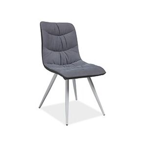 Jídelní židle: SIGNAL EVITA SIGNAL - stoličky: kov biely/ tkanina tap.51/ ekokoža sivá
