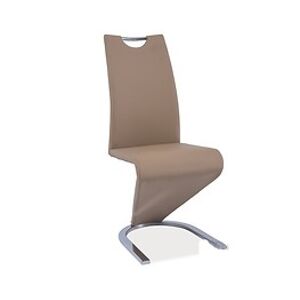 Jídelní židle: SIGNAL H-090 SIGNAL - stoličky: chróm/ekokoža tmavo-béžová