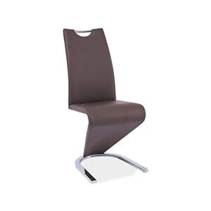 Jídelní židle: SIGNAL H-090 hnědá SIGNAL - stoličky: chróm/ekokoža hnedá