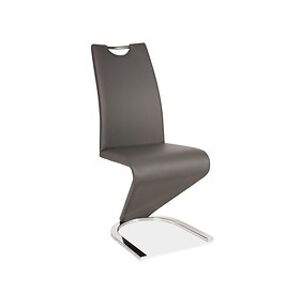 Jídelní židle: SIGNAL H-090 šedá SIGNAL - stoličky: chróm/ekokoža sivá