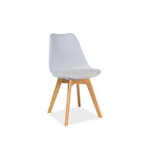 Jídelní židle: SIGNAL KRIS BUK SIGNAL - stoličky: drevo buk/ ekokoža sivá