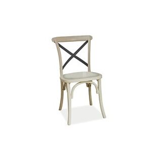 Jídelní židle: SIGNAL LARS II SIGNAL - stoličky: drevo biele/ kov čierny