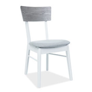 Jídelní židle: SIGNAL MR-SC SIGNAL - stoličky: drevo biele/ látka sivá