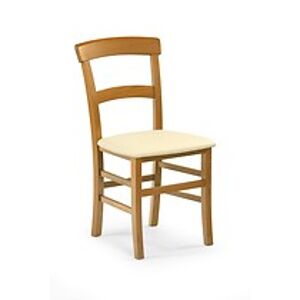 BRW Jídelní židle: Tapout HALMAR - poťahový materiál: D1P - eco koža, HALMAR - drevo: čerešňa anticka