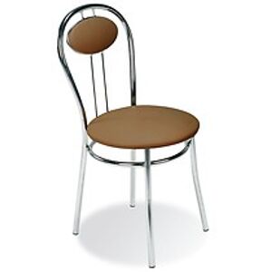 BRW Jídelní židle: TIZIANO HALMAR - poťahový materiál: PVC - V18 kremová, HALMAR - sklo/kov: chróm