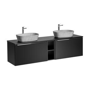 ArtCom Koupelnová skříňka s umyvadlem a deskou SANTA FE Black DU180/1 | 180 cm