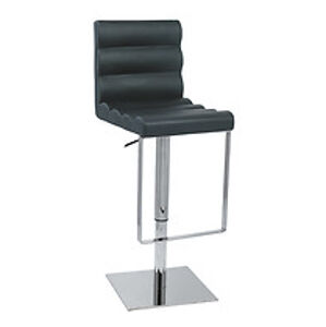 BRW Barová židle: C-166 SIGNAL - stoličky: chróm/ekokoža čierna