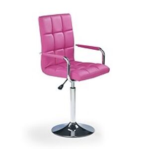 Barová židle: HALMAR Gonzo HALMAR - poťahový materiál: eco koža ružová, HALMAR - sklo/kov: chróm