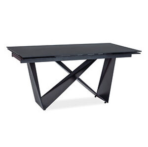 Jídelní rozkládací stůl: SIGNAL CAVALLI I SIGNAL - stoly: tvrdené sklo/ kov - čierna matná