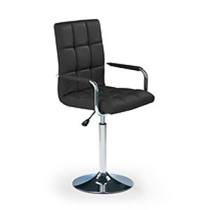 Barová židle: HALMAR Gonzo HALMAR - poťahový materiál: eco koža - čierna, HALMAR - sklo/kov: chróm