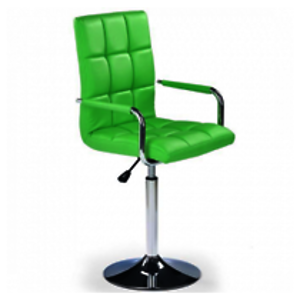 Barová židle: HALMAR Gonzo HALMAR - poťahový materiál: eco koža - zelená, HALMAR - sklo/kov: chróm