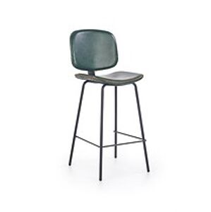 Barová židle: HALMAR H84 HALMAR - poťahový materiál: eco koža - tmavo zelená