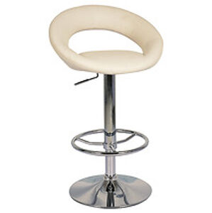 Barová židle: SIGNAL C-300 SIGNAL - stoličky: chróm/ekokoža biela