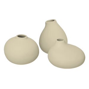 BLOMUS Vázy porcelánové krémové 3 ks 9cm, 7cm, 6,5cm nona
