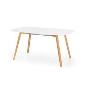 Jídelní stůl: HALMAR Kajetan 150/200 HALMAR - drevo: MDF lakovaná/ buk - biela/ dub medový