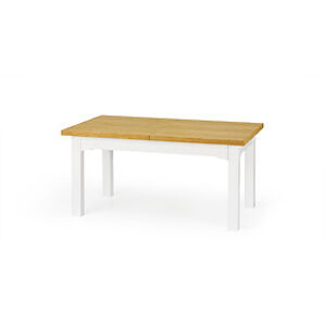 Jídelní stůl: HALMAR LEONARDO HALMAR - drevo: dub medový/ biela