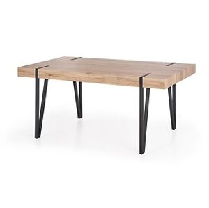 Jídelní stůl: HALMAR Yohann HALMAR - drevo: MDF laminovaná - dub san remo, HALMAR - sklo/kov: kov čierny
