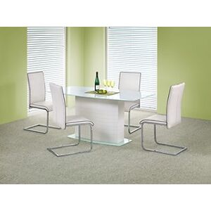 BRW Jídelní stůl: JUPITER HALMAR - drevo: MDF lakovaná - biela, HALMAR - sklo/kov: sklo extra biele