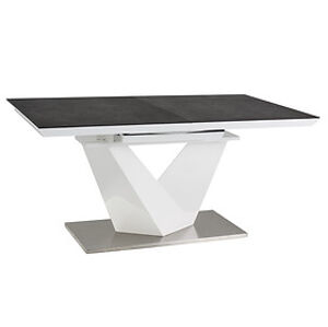 Jídelní stůl: SIGNAL alarmu II SIGNAL - stoly: sivá/ biely vysoký lesk