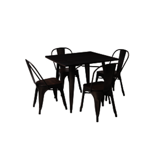 Jídelní stůl: SIGNAL Almira SIGNAL - stoly: drevo - tmavý orech/ kov - grafit