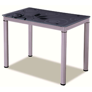Jídelní stůl: SIGNAL DAMAR SIGNAL - stoly: Sklo krémové/ kov krémový