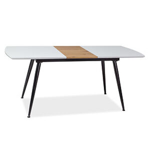 Jídelní stůl: SIGNAL DAVOS SIGNAL - stoly: biely lak/ dub/ čierna matná