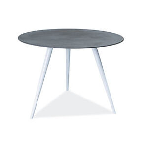 Jídelní stůl: SIGNAL EVITA SIGNAL - stoly: sklo sivý kameň/ kov biely