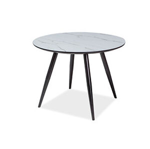 Jídelní stůl: SIGNAL IDEAL SIGNAL - stoly: MDF + sklo - čierny mramor/ kov čierny matný