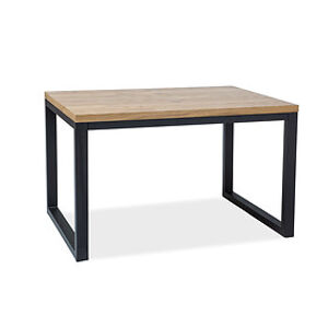Jídelní stůl: SIGNAL Loras II SIGNAL - stoly: prírodná dyha/ kov - dub/ čierna