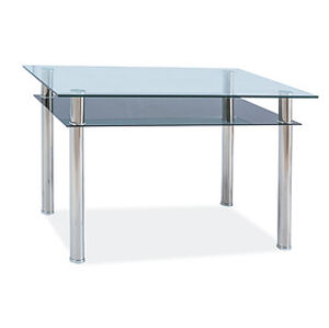 Jídelní stůl: SIGNAL MADRAS SIGNAL - stoly: sklo bezfarebné čierne/ chróm