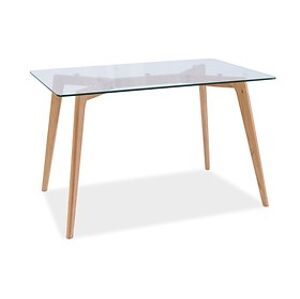 Jídelní stůl: SIGNAL OSLO SIGNAL - stoly: sklo tvrdené/ dub