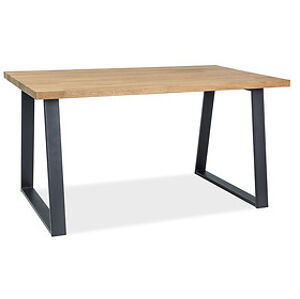 Jídelní stůl: SIGNAL RONALDO SIGNAL - stoly: prírodná dyha/ kov - dub/ čierna