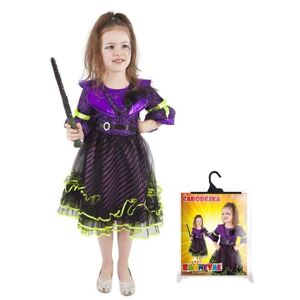 Karnevalový kostým čarodějnice/halloween fialová vel. M - RAPPA