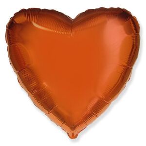 Balón foliový 45 cm Srdce oranžové - FLEXMETAL