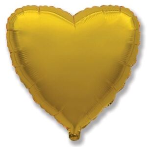 Balón foliový 45 cm Srdce zlaté - FLEXMETAL