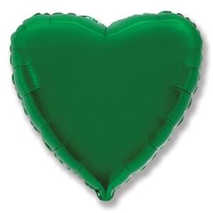 Balón foliový 45 cm Srdce zelené - FLEXMETAL