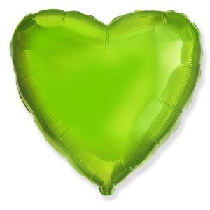 Balón foliový 45 cm Srdce zelená limetka - FLEXMETAL