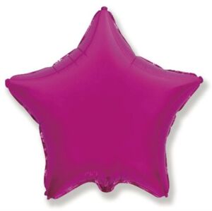 Balón foliový 45 cm Hvězda metalická tmavě růžová (Fuchsie) - FLEXMETAL