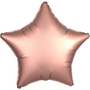 Balón foliový 45 cm Hvězda růžovo zlatá - Rose gold - FLEXMETAL