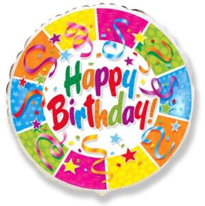 Balón foliový Happy Birthday PARTY 45 cm - FLEXMETAL