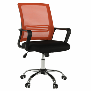 Tempo Kondela Kancelářská židle, síťovina oranžová / látka černá, APOLO NEW