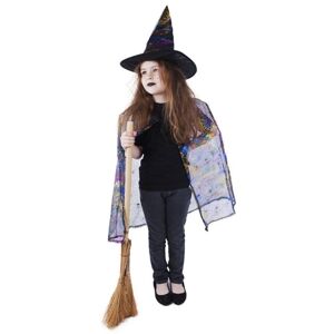 Kostým čaroděj/čarodějnice halloween plášť+klobouk - RAPPA