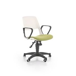 Kancelářská židle: HALMAR JUMBO HALMAR - poťahový materiál: zelená tkanina, HALMAR - plast, polypropylen, polycarbonat: biely