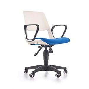 Kancelářská židle: HALMAR JUMBO HALMAR - poťahový materiál: modrá tkanina, HALMAR - plast, polypropylen, polycarbonat: biely