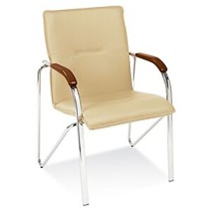 Kancelářská židle: HALMAR SAMBA HALMAR - poťahový materiál: PVC - V4 čierna, HALMAR - drevo: pomaranč-1010, HALMAR - sklo/kov: chróm