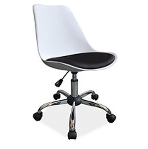 Kancelářská židle: SIGNAL Q-777 SIGNAL - stoličky: plast/ekokoža - biely/čierna